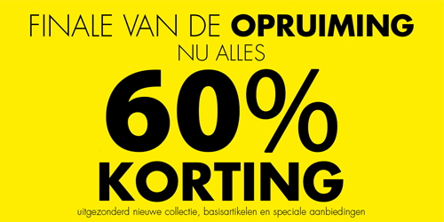 Actie: 60% korting (finale van de opruiming)