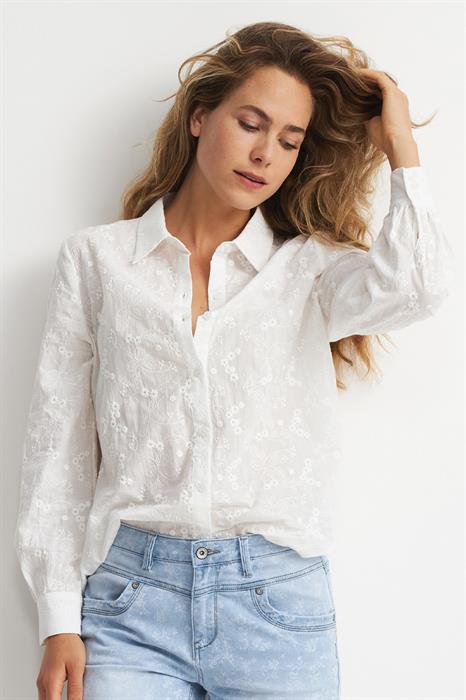 Red Button Blouse Bobie 3982
