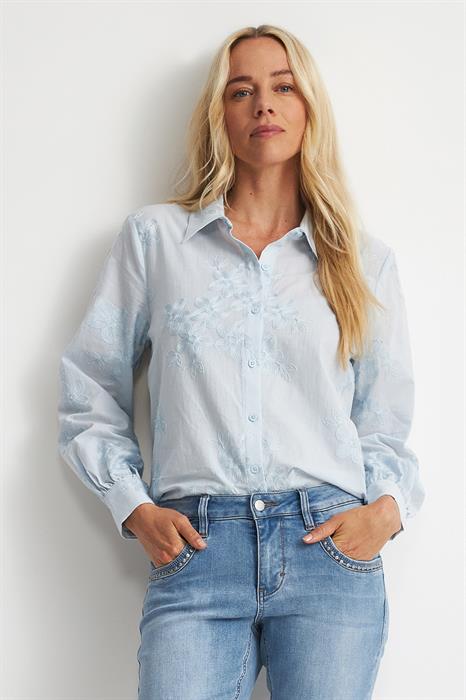 Red Button Blouse Bobie 4025